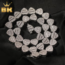 THE BLING KING 12mm Baguettecz Herz Halskette Voll Gepflastert Cubic Zirkonia Gliederkette Luxus Schmuck Verlobungsgeschenk Für Frauen