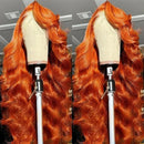 30 40 Inch Orange Ginger Body Wave Human Hair Wigs 13x6 HD Lace Frontal 350 Colored Water Wave Wig Brazilian Preplucked Raw Hair