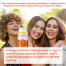 Ashwagandha Supplement - Improving Sleep, Boost Focus & Brain Health, Stress & Mood Relief - 120 Capsules