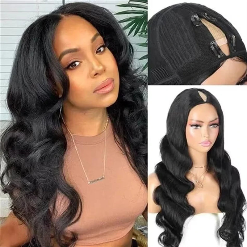 30 Inch Body Wave V Part Wig Human Hair Wigs 100 Human Hair For Women 180 Density Remy Hair Natural Color Human Hair Wigs