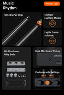 Fosi Audio AH-01A Tube Music Rhythm Light Desktop LED Rhythm Ambient lamp With High Sensitivity Mic  Desktop Decoration For Game