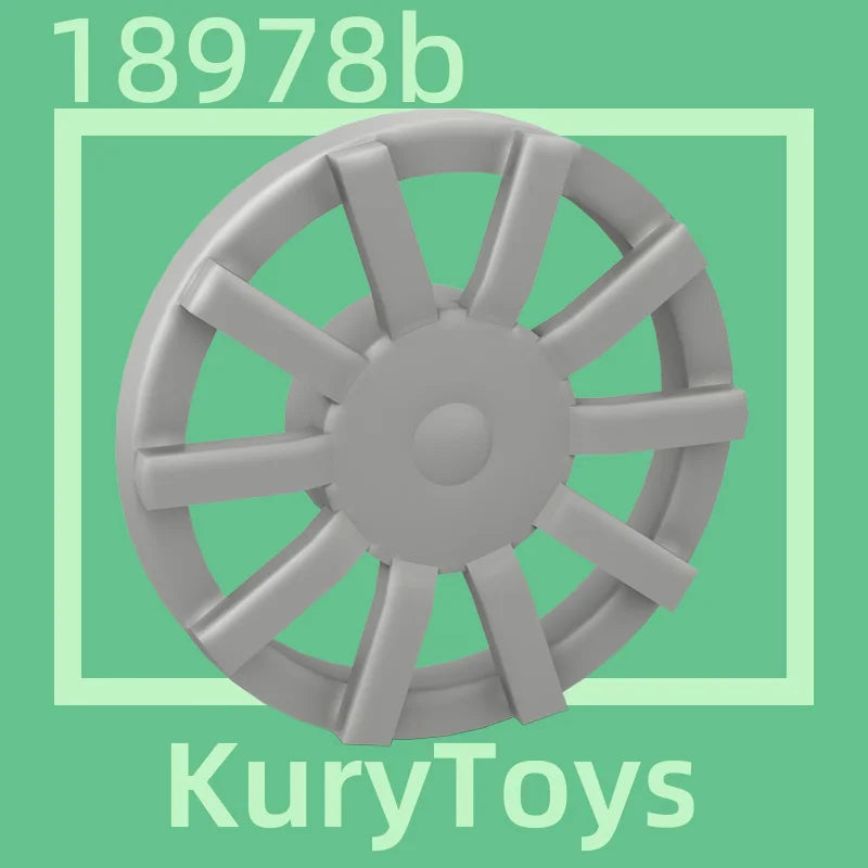 Kury Toys DIY MOC For 18978b 10pcs Building block parts For Wheel Cover 10 Spoke - for Wheel 18976