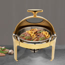 Round Chafing Dish Buffet Set, Buffet Warmers Set, Roll Top Stainless Steel Buffet Warmer for Buffets,Hotel Breakfast and Brunch