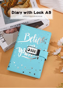 Leather Journal Notebook A5 with Combination Lock,Travel Sailor Writing Diary Personal Planner Agenda Notepad Gift for Girls Boy