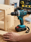 Cordless Hammer Drill Set, with 2 21V 1.5 Ah Batteries, 25+3 Torque Adjustment, 2 Speed, Don Feliz