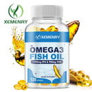 Omega 3 Fish Oil Capsules - Rich in DHA/EPA - Promotes Joint, Eye, Skin Health, Immune Support - 120 Capsules