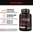 L-Arginine Capsules - Enhance Men's Energy, Muscle Mass, Endurance & Blood Flow - 120 Capsules