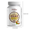 Vitamin D3 and K2 Softgels - Promote Calcium Absorption, Bone and Joint Health, and Improve Immunity - 300 Capsules