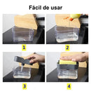 DAFUSHOP Dispenser Detergente E Porta Esponja 2 em 1 Esponja Limpeza Cozinha Casa Louça Dosador