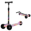 Foldable Children Scooter 3 Wheel Scooter With Graffiti Flash Wheels Kick Scooter For 2-6 Year Kids Adjustable Height 50kg