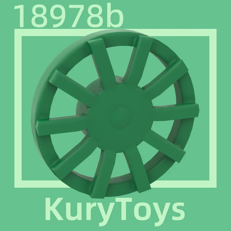 Kury Toys DIY MOC For 18978b 10pcs Building block parts For Wheel Cover 10 Spoke - for Wheel 18976