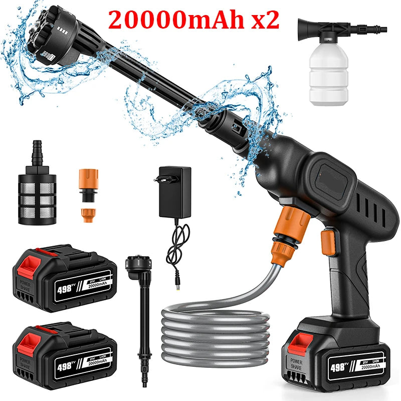 6 in 1 60Bar High Pressure Washer Car Water Gun 20000mAh Home Garden Cleaning Washing Machine Gun for Makita Battery