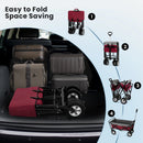 Foldable Garden Trolley Handcart Cart Tool Transport with 4 Wheels for Camping Beach Garden Shopping Outputs Load 80kg