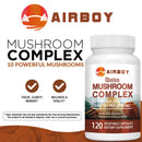 Mushroom Complex Supplement - Lions Mane, Reishi Nootropic Brain Health, Memory and Focus, Enhance Energy - 120 Capsules