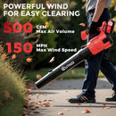 OUTIGO Cordless Leaf Blower, Leaf Blower with 2 * 4.5Ah Batteries and 2 Tubes, Powerful Lightweight Handheld Garden Leaf Blower, Suitable for Dust Removal, Snow Removal, Yard and Homework