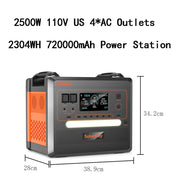 The Quiet Grid | 2500W LiFePO4 Portable Power Station, 2304Wh