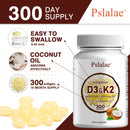 Vitamin D3 and K2 Softgels - Promote Calcium Absorption, Bone and Joint Health, and Improve Immunity - 300 Capsules