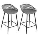 2X Barhocker aus Kunststoff, Thekenhocker mit hohler Rückenlehne, Fußstütze, hoher Küchenhocker für Esszimmer, Bar, Terrasse im Freien