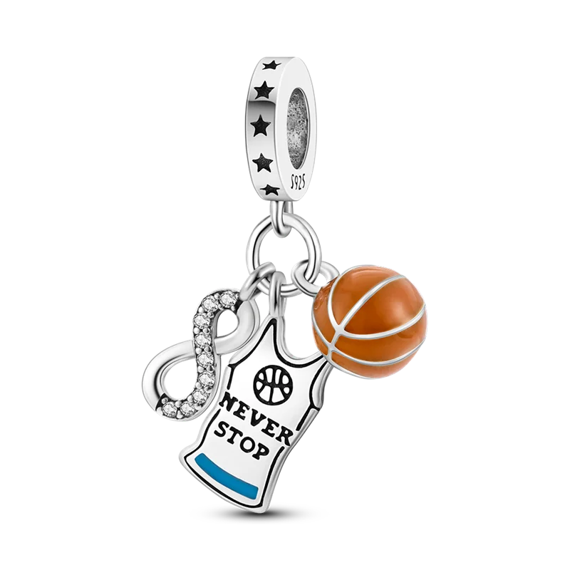 2024 Expect Amazing Carnival Charms Bead 925 Sterling Silver Play Football Dangle Fit Bangle Bracelet Necklace DIY Jewelry