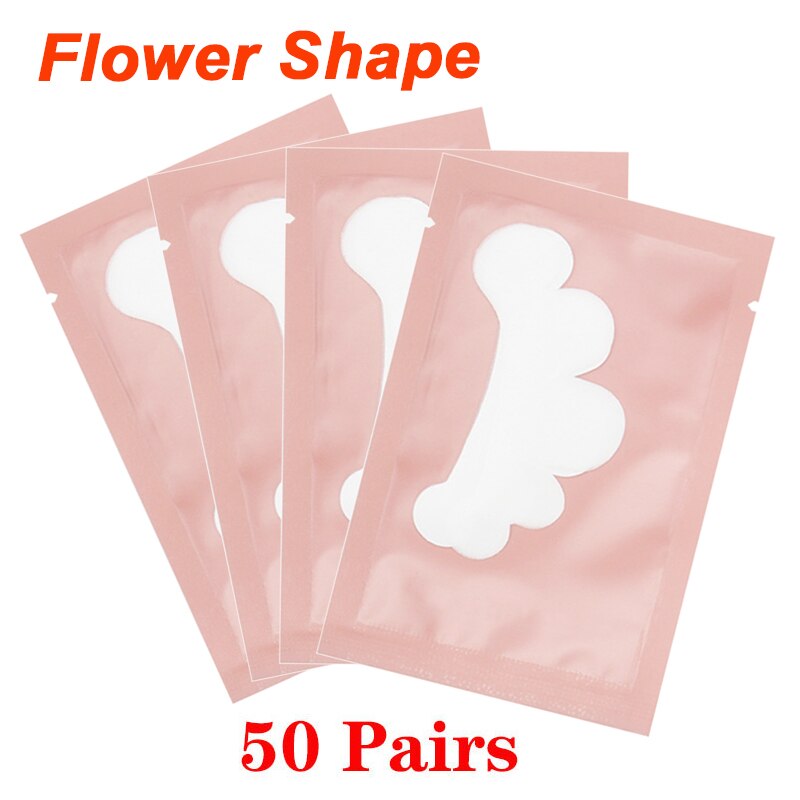 25/50/100Pairs Eye Patches Under Eyelash Pads for Building Hydrogel Paper Patches Pink Lint Free Stickers for False Eyelashes