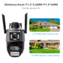 6MP 4K Dual P11 Camera-360 ° + Night Vision, LED Alarm, Waterproof, 2-Way Audio