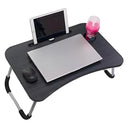 Portable Wooden Folding Table For Bed Study Notebook Multifunction Snacks