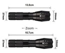 X900 Professional Military Tactical Flashlight with Zoom Rechargeable Flag Camping Light