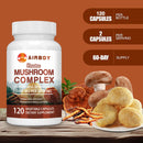 Mushroom Complex Supplement - Lions Mane, Reishi Nootropic Brain Health, Memory and Focus, Enhance Energy - 120 Capsules