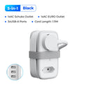 ORICO EU Plug Travel Power Strip with 3AC 3USB Port 1.1M Extension Cable 5-In-1 Charging Smart Socket for Home/Travel Save Space