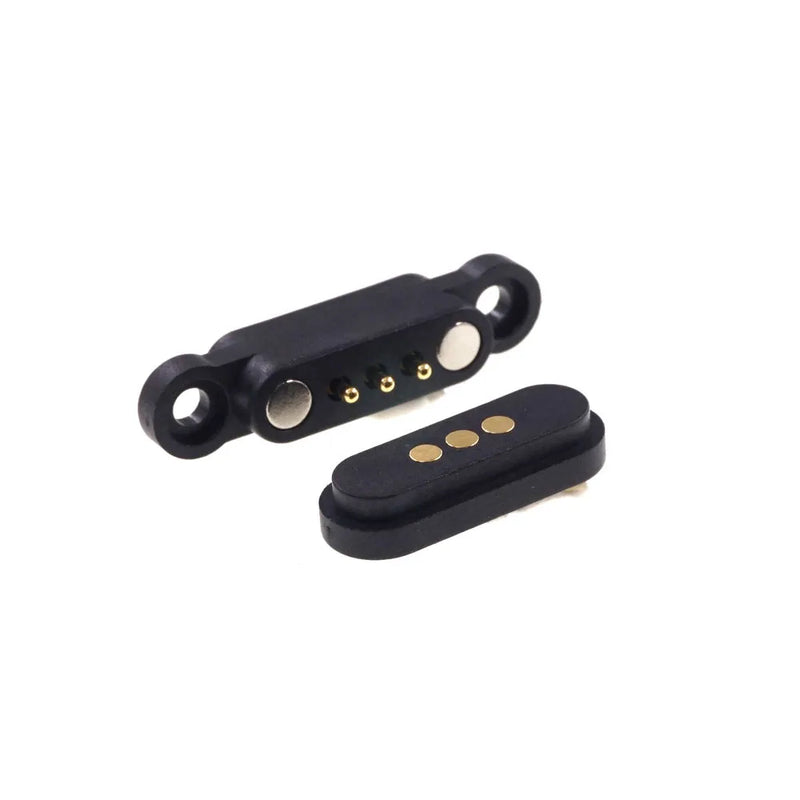 1 Pair Magnetic Spring Pogo Pin Connector 3 Pole Pitch 2.3 MM Through Holes PCB Mount Male Female Probe Power Charge