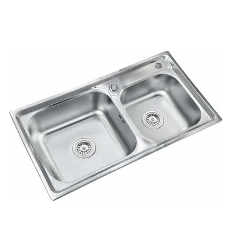 Cuba Gourmet Sink Double Silver Kitchen Stainless Steel C/Accessories Brinovar 78x43