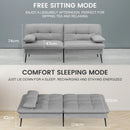 COMHOMA Fabric Sofa Bed 3 Seater Upgraded Frame 5-Gear Back Angle Adjustable Futon Sofa for Living Room