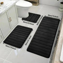 3 Pcs Bathroom Rug Set Soft Foot Mat Absorbent Memory Foam Dry Fast Non-slip Floor Kitchen Shower Room Doormat Toilet Floor Mat