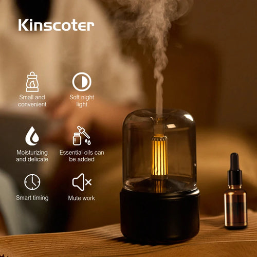 KINSCOTER Aromatherapie Duftöl Diffusor, Elektrischer USB Aroma Diffusor, Mini Schlafzimmer Ultraschall Luftbefeuchter