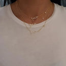 Hochwertige arabische Halskette mit individuellem Namen, Diamant und zwei Zirkonanhängern, personalisierter, einfacher Anhängerschmuck, bestes Geschenk für Frauen