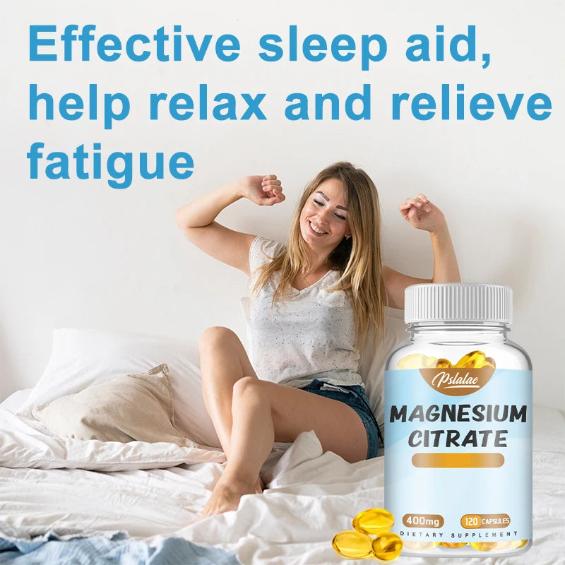 Magnesium Citrate Capsules - Supports Bone, Muscle, Sleep, and Skin Health - 120 Capsules