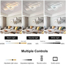 Modern LED Ceiling Light, Dimmable Ceiling Lamps for Bedroom Living Room Dining Room Kitchen Office with Remote Controlller
