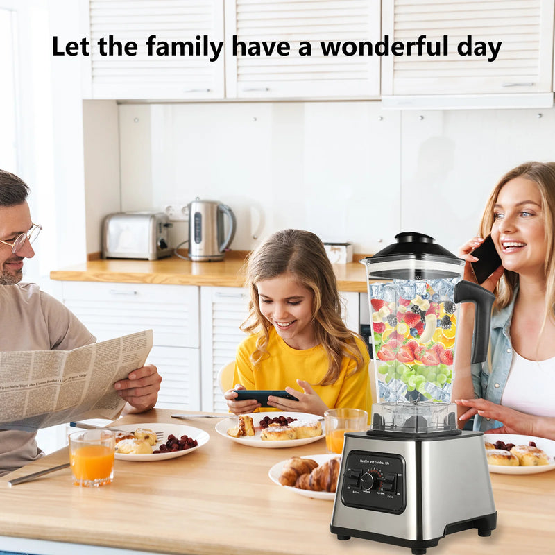 6000W Power multi-function Professional Blender 4-Blade 2-In-1 Wall Breaking Machine 2.5L Container Ice Nut Fruit mix Strong