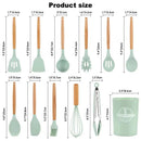 12 Piece Set Kitchen Accessories Cooking Tools Silicone Cooking Utensils Kitchen Utensil Set with Wooden Handle