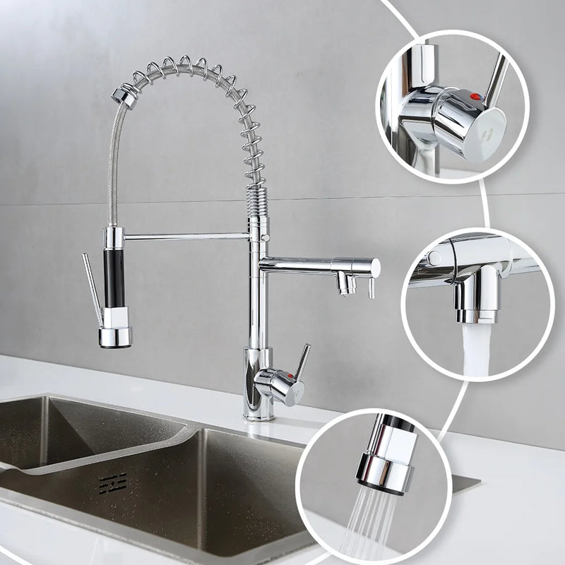 Torneira Cozinha Moderna com Spray Articulado Versátil