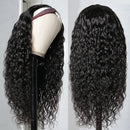 Curly Brazilian Human Hair Headband Wig Kinky Curly Machine Made Wigs For Black Women 180% Density Wigs With Head Band