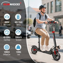 Electric Scooter With Seat 800W Max Speed 45-50km/h Range 35-55km 10inch Off-Road Tires Dual Shock Absorbing Folding EScooter