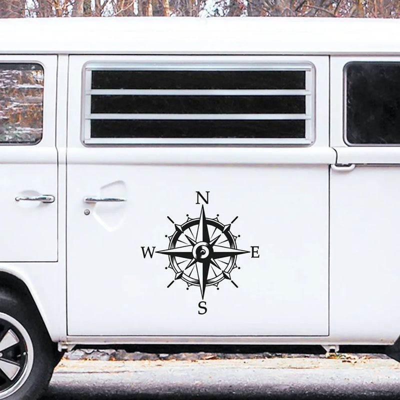 Compass Adventure Vinyl Stickers Styling Full Body RV  Camper Van Motorhome Caravan Decals Auto Tunning Accessories