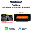 NaviFly Android 14 Auto Car GPS Navigation Stereo Radio For Mercedes-Benz C-Class W205 GLC X253 V-Class W446 Wireless CarPlay 4G