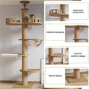 Katzenkletterbaum Säulen von Babel Vom Boden bis zur Decke Katzenbaum Turm Mehrstufiger Kratzbaum mit Liegeflächen für Katzen zum Spielen und Klettern