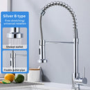 Faucet Spring Pull-Out Sprayer Kitchen Faucets Swivel Nozzle Sink Mixer Taps Hot Cold Water Ceramic Valve Dual-Use Single Holes