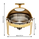 Round Chafing Dish Buffet Set, Buffet Warmers Set, Roll Top Stainless Steel Buffet Warmer for Buffets,Hotel Breakfast and Brunch