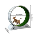Silent Cat Running Wheel Treadmill Toy with Scratcher Board,Cat  Exercise Roller Frame,Pet Fitness Climbing Toy, 80×35×85cm Gray