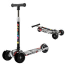 Foldable Children Scooter 3 Wheel Scooter With Graffiti Flash Wheels Kick Scooter For 2-6 Year Kids Adjustable Height 50kg