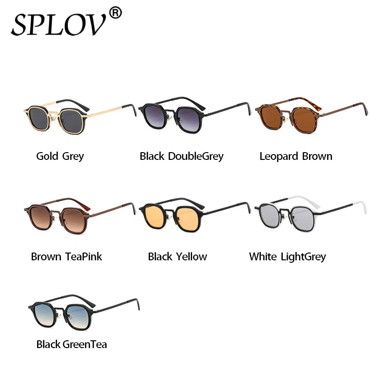 New Fashion Small Square Sunglasses Men Women Retro Punk Shades Male Female Vintage Trendy Driving Glasses UV400 Black Leopard
